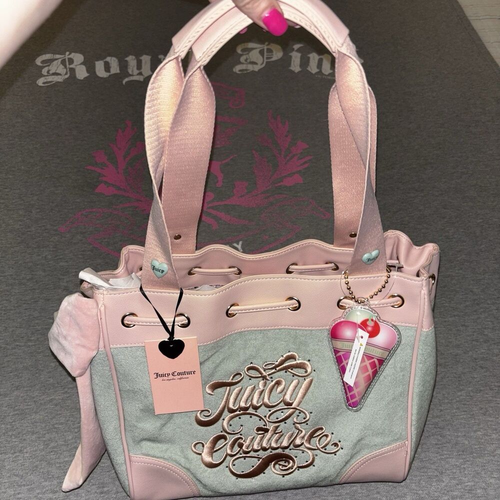 NWT Juicy Couture Daydreamer Sugar Rush Tote Frosty Green Rhinestone Bling Viral